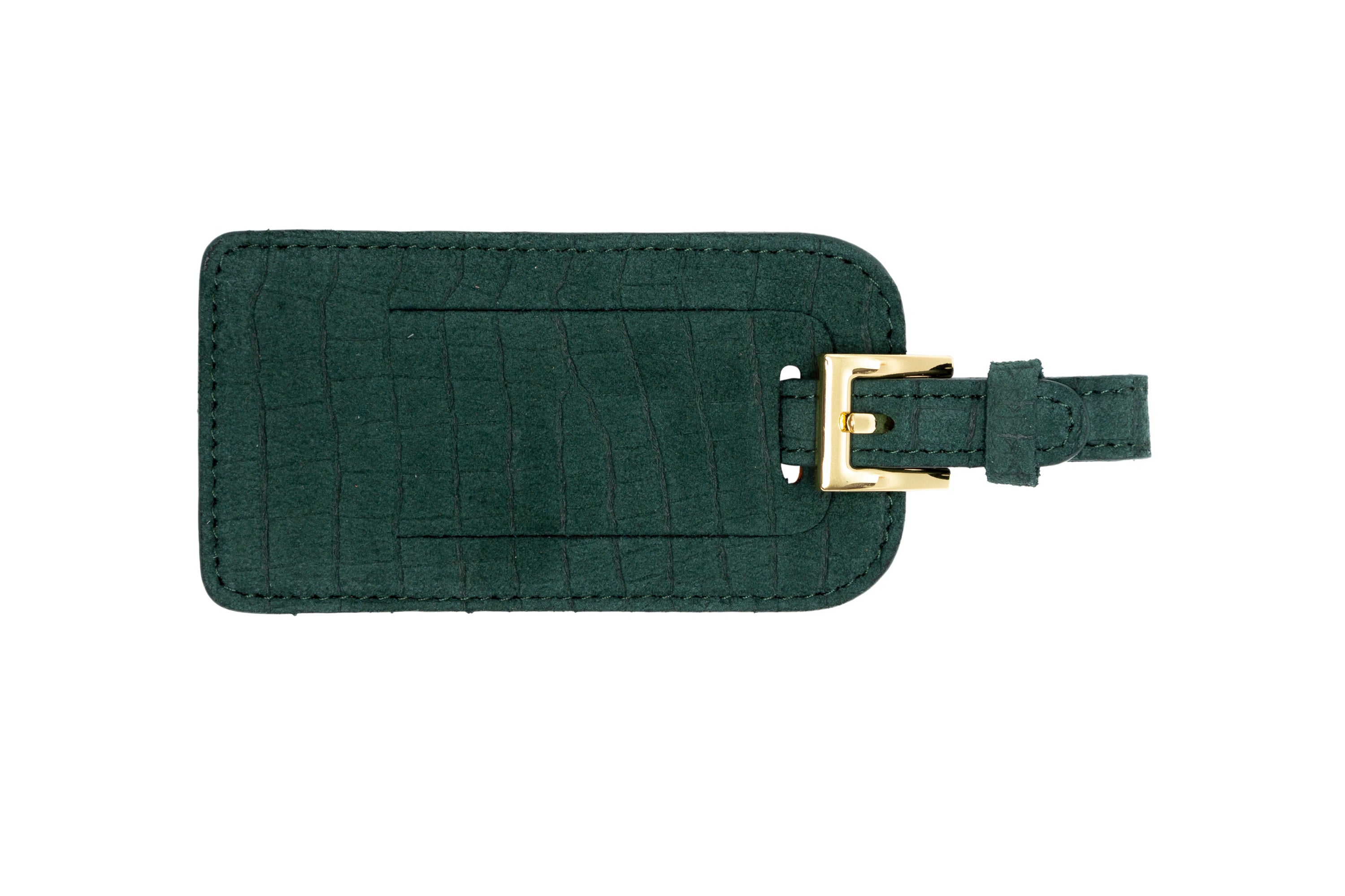 Luggage Tag/Hunter Green Embossed