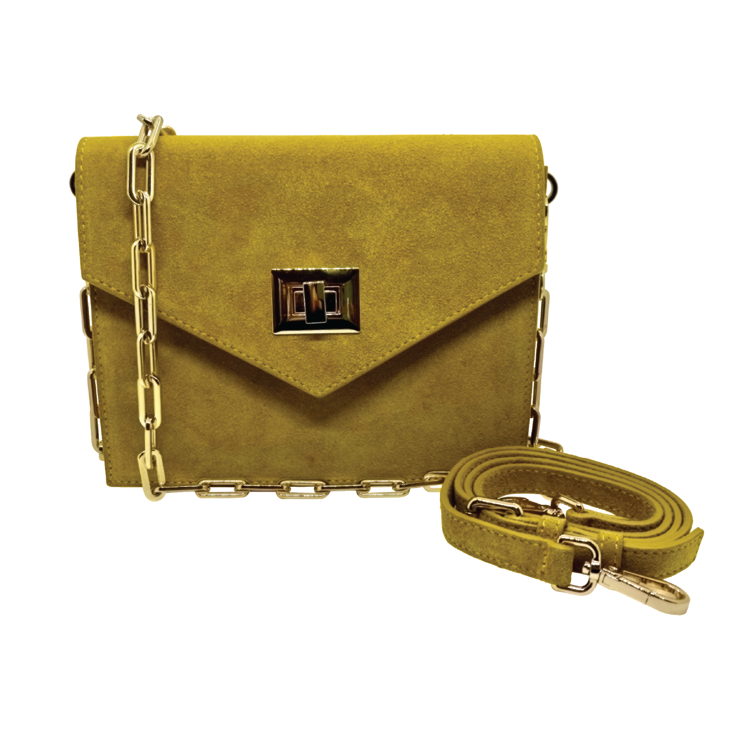Margot Suede Bag – Mustard