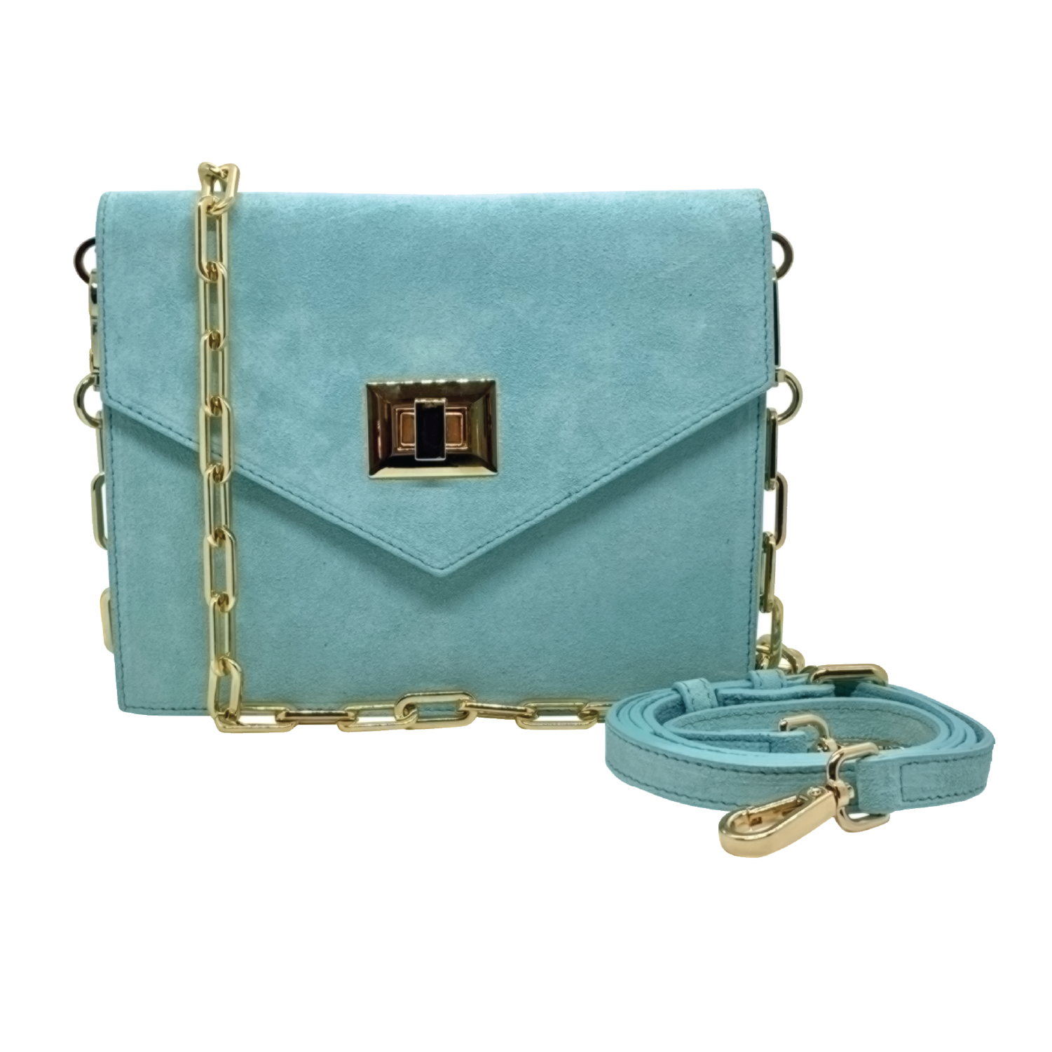 Margot Suede Bag – Sky Blue