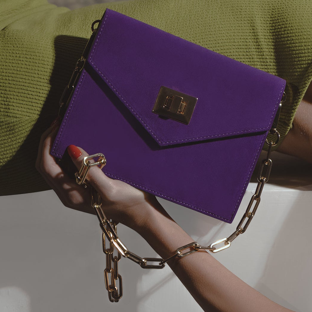 Margot Suede Bag – Purple