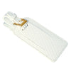 Vesper white snakeskin-embossed leather luggage tag with buckle strap