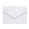 Vesper white snakeskin-embossed (cobra) leather envelope clutch, front view
