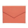 Vesper coral snakeskin-embossed (cobra) leather envelope clutch, front view