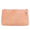 Vesper apricot basketweave-embossed leather makeup case, front view