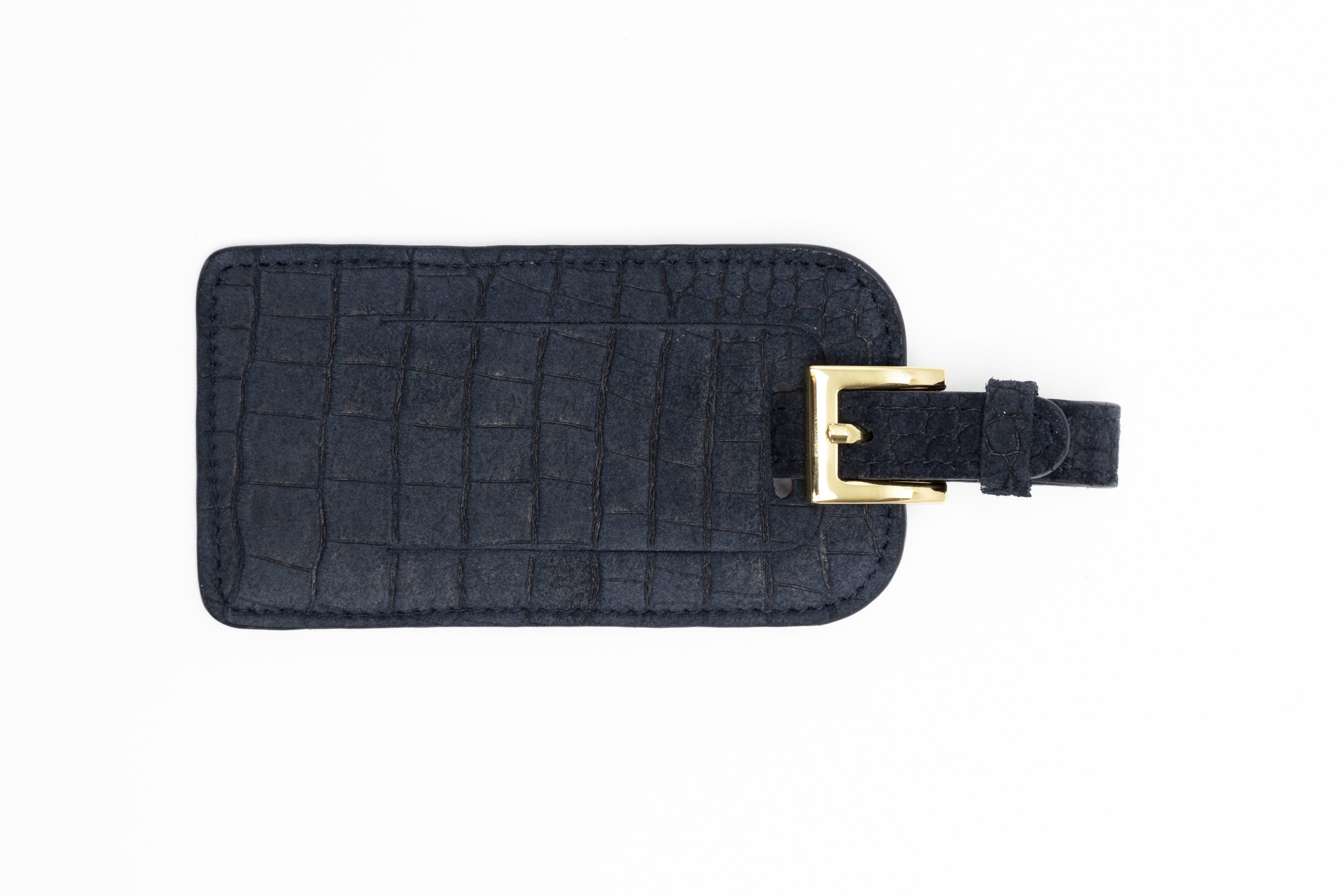 Luggage Tag/Navy Embossed