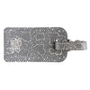 Vesper blue snakeskin (python) embossed leather luggage tag with buckle strap
